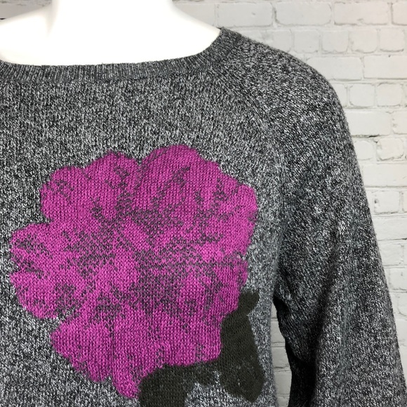 1X 2X 3X Style & Co Gray Heather Floral Sweater - Picture 5 of 7